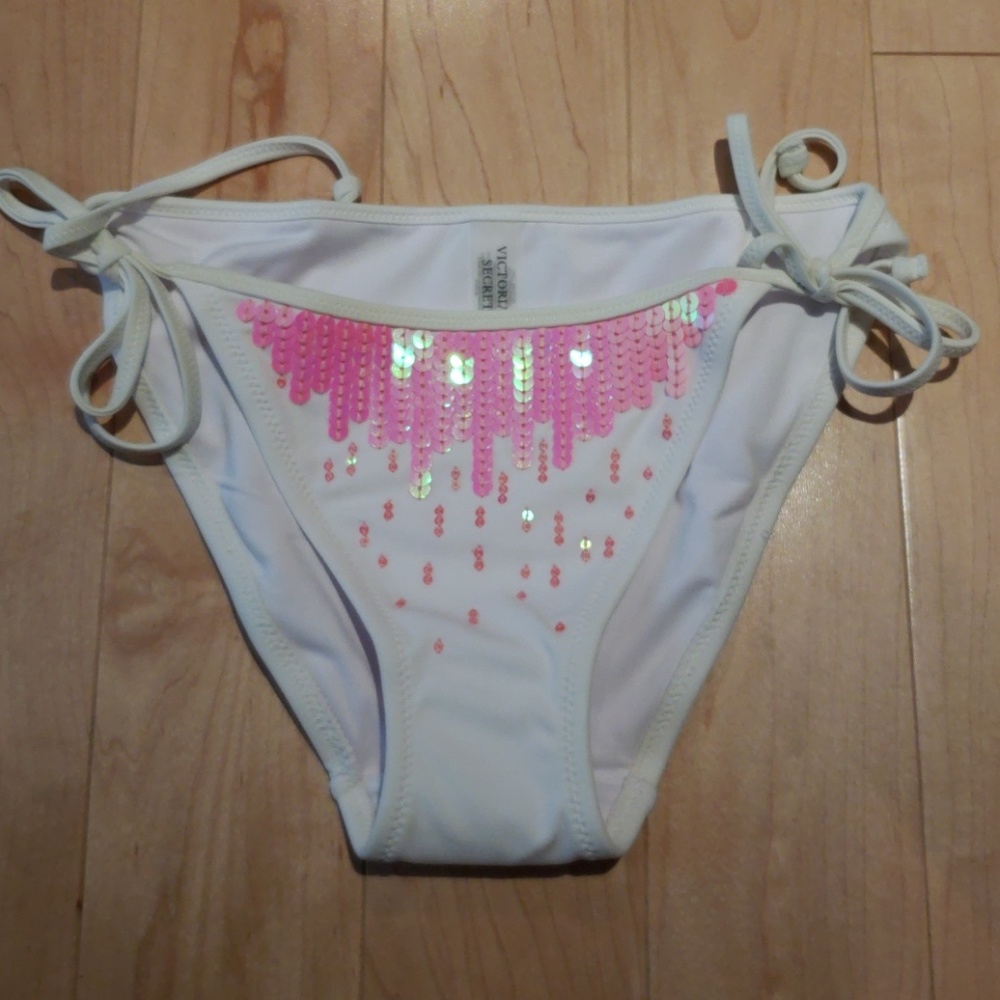 Victoria's secret swim, pink sequin bottom XS